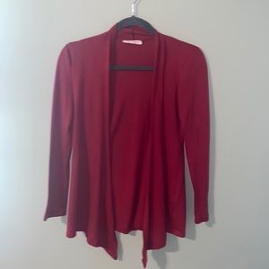Open Red Cardigan